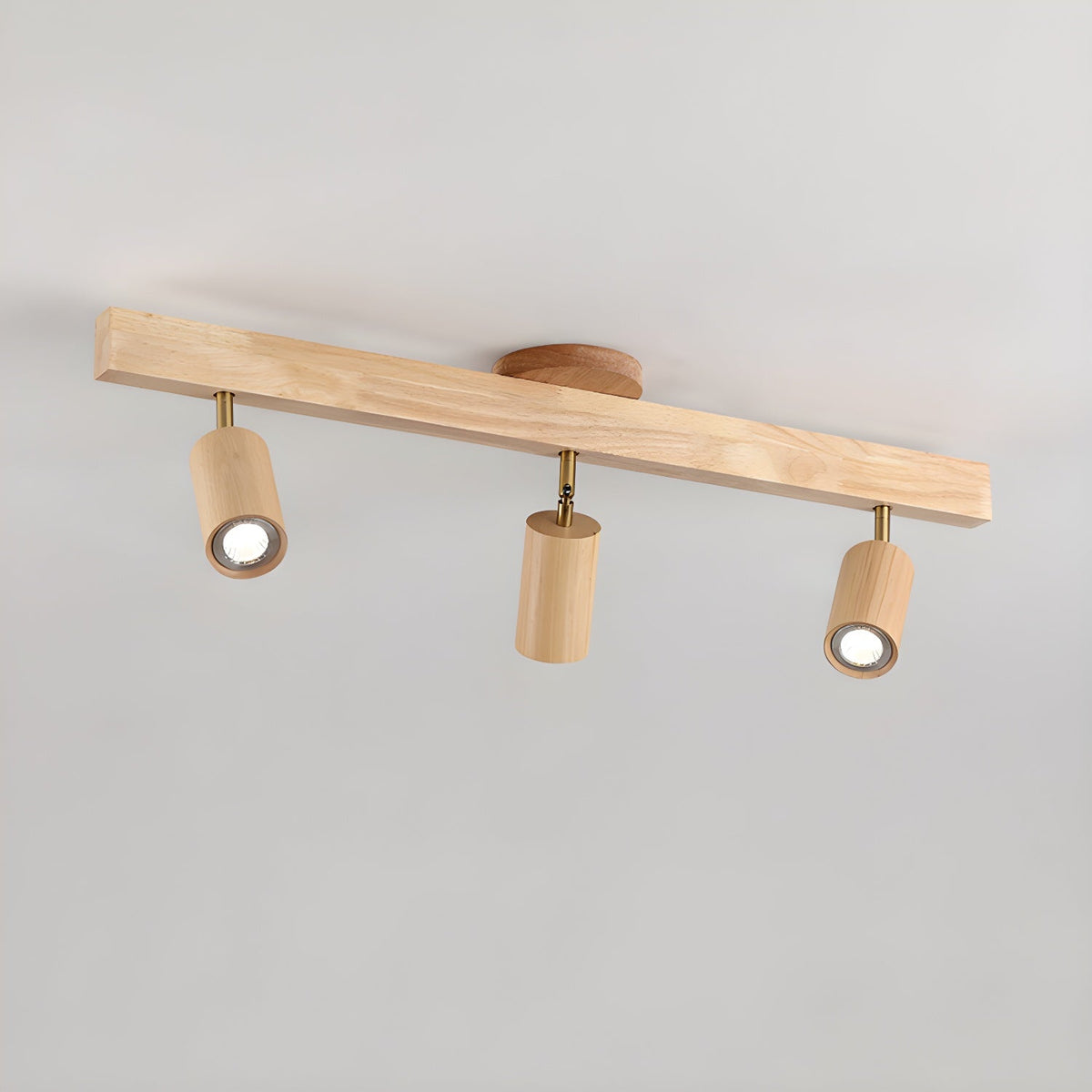 Grain | Wood Shade Track Spotlight with Adjustable Heads | Warm Glow for Kitchen Islands