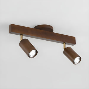 Grain | Wood Shade Track Spotlight with Adjustable Heads | Warm Glow for Kitchen Islands