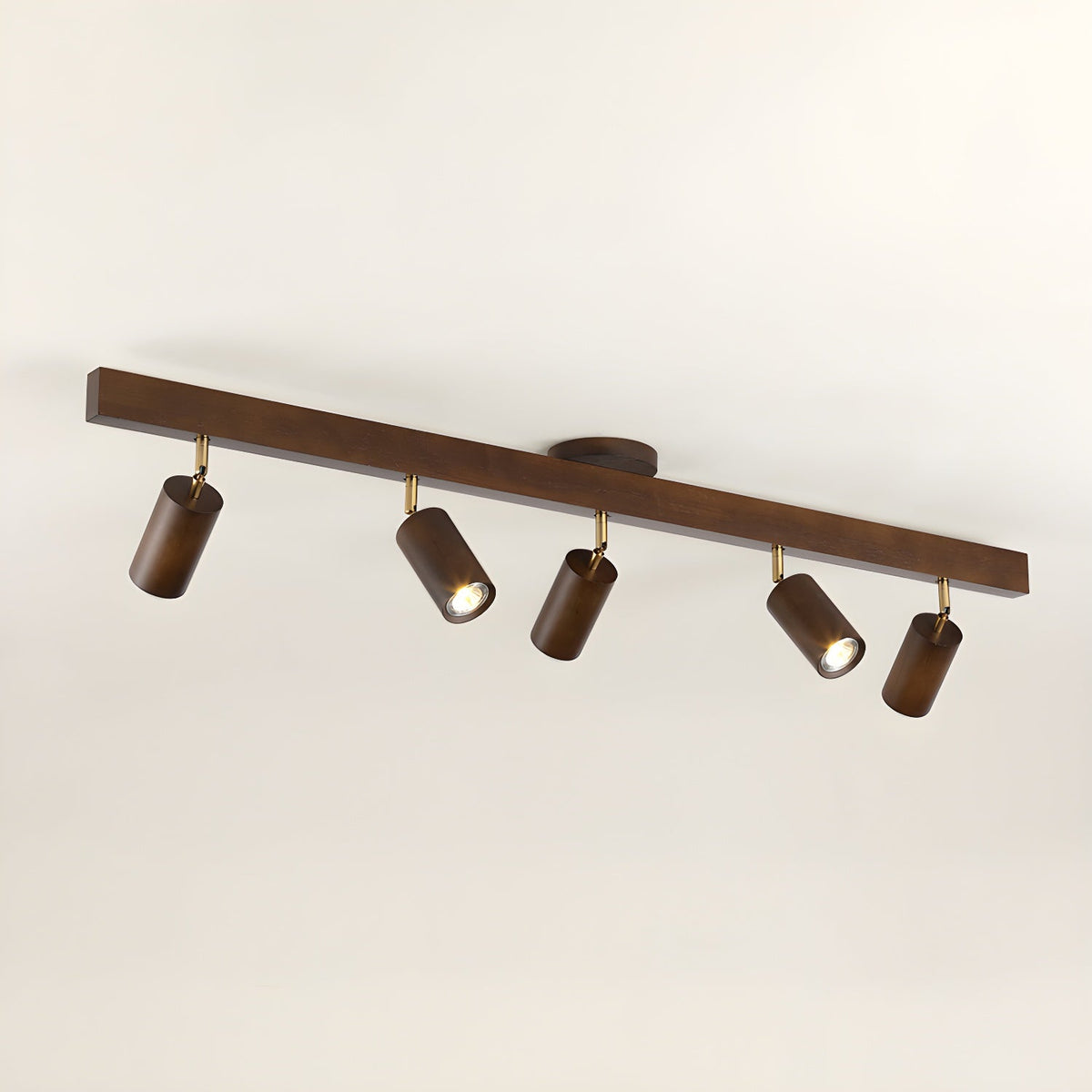 Grain | Wood Shade Track Spotlight with Adjustable Heads | Warm Glow for Kitchen Islands