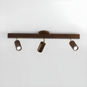 Grain | Wood Shade Track Spotlight with Adjustable Heads | Warm Glow for Kitchen Islands