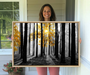 Nature Misty Foggy Autumn Forest Canvas Wall Art Print