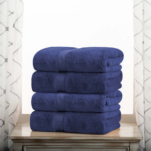 Egyptian Cotton Plush Heavyweight Bath Towel Set of 4 - Egyptian Cotton Bath Towel by Superior Brand