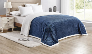Decor&More Home Essentials Corduroy Sherpa Blanket (Multiple Size Options)