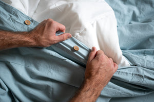Crinkle Percale Organic Cotton Duvet Cover Set + Shams