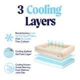 PupChill™ Cooling 4-Bolster Dog Bed - Arctic Sand