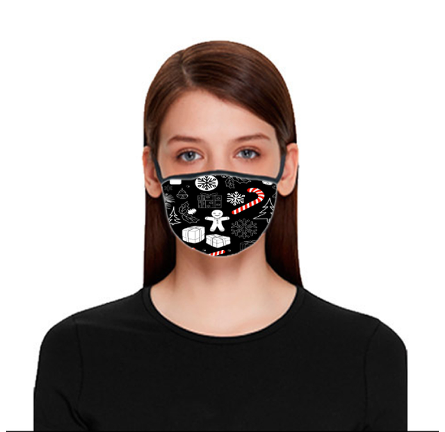 4-Pack Reusable Washable Christmas-Themed Face Masks with Filters