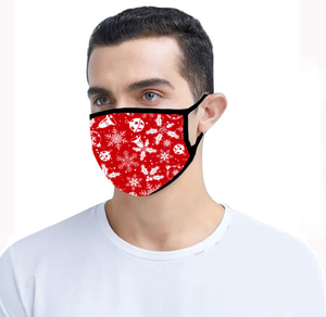 4-Pack Reusable Washable Christmas-Themed Face Masks with Filters