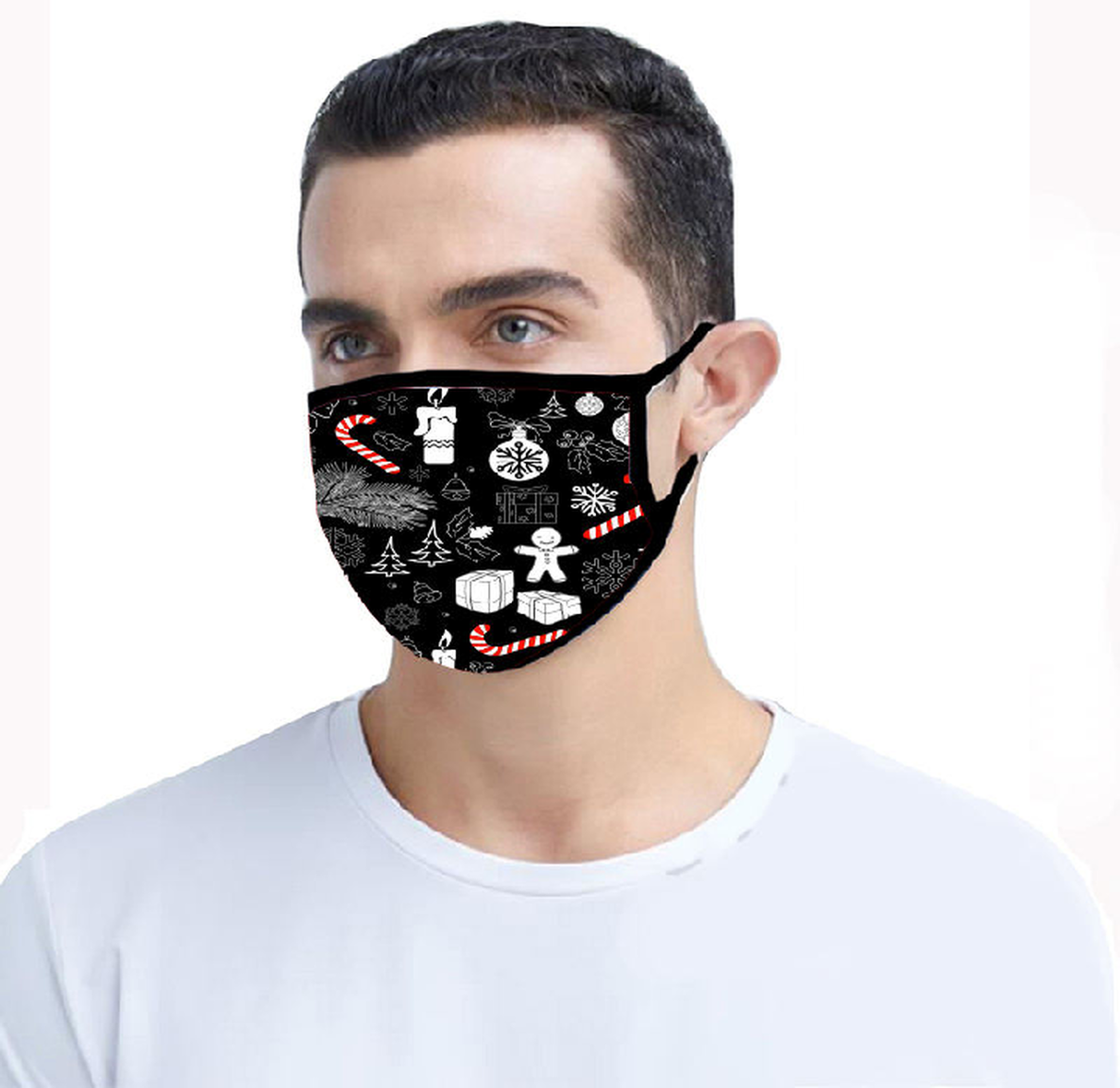 4-Pack Reusable Washable Christmas-Themed Face Masks with Filters