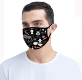 4-Pack Reusable Washable Christmas-Themed Face Masks with Filters