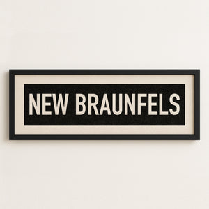 Framed New Braunfels Bus Scroll Sign