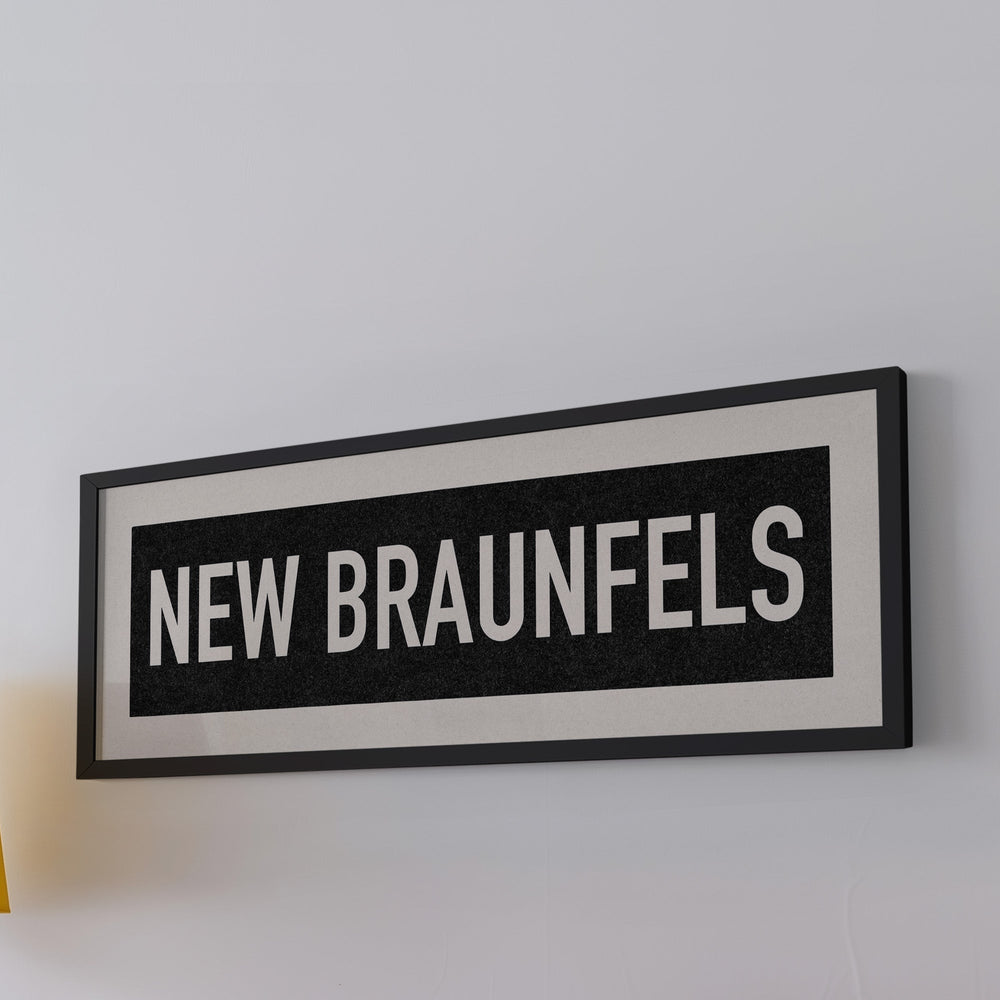 Framed New Braunfels Bus Scroll Sign