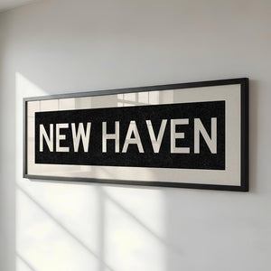 Framed New Haven Connecticut Bus Scroll