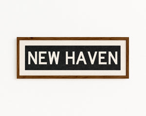 Framed New Haven Connecticut Bus Scroll