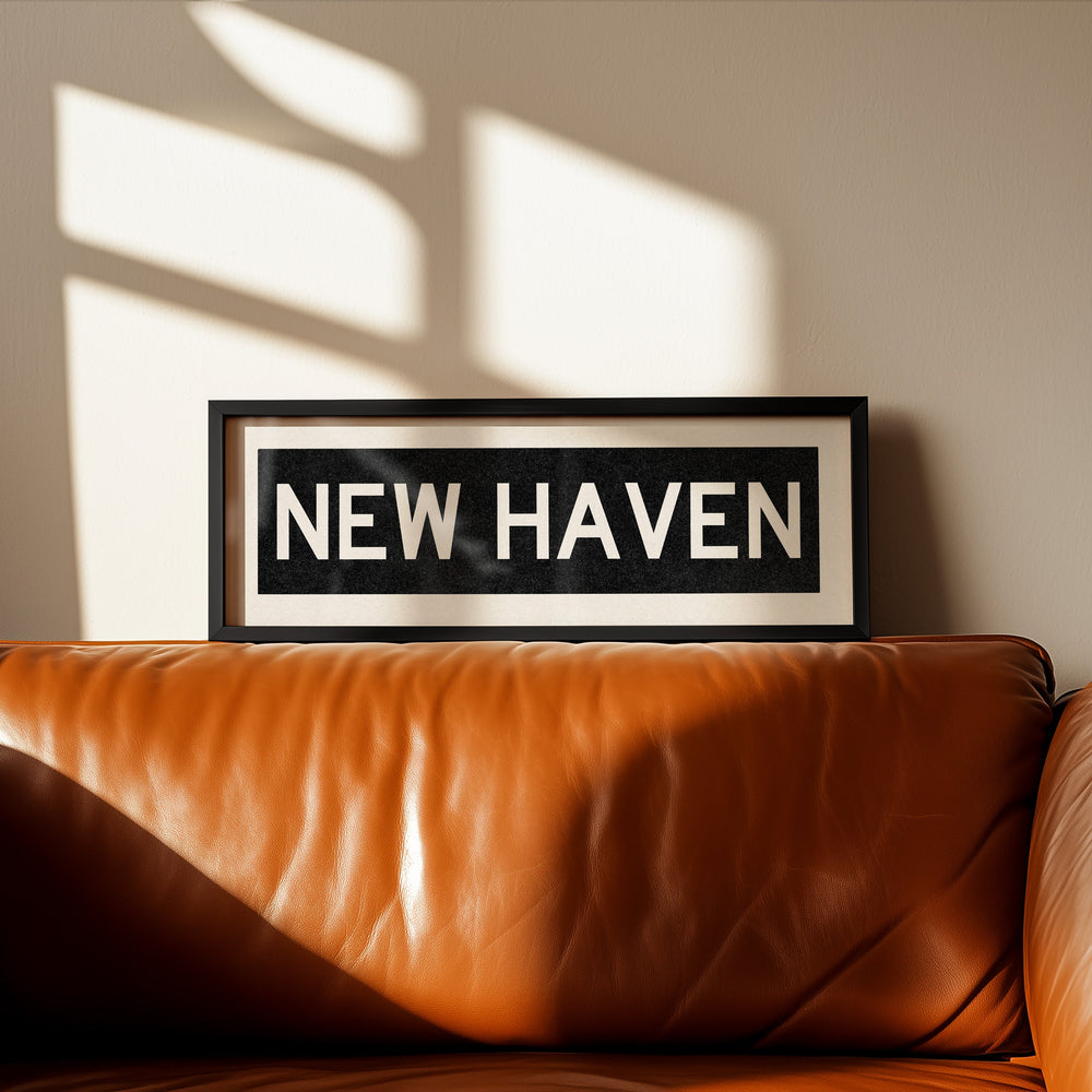 Framed New Haven Connecticut Bus Scroll