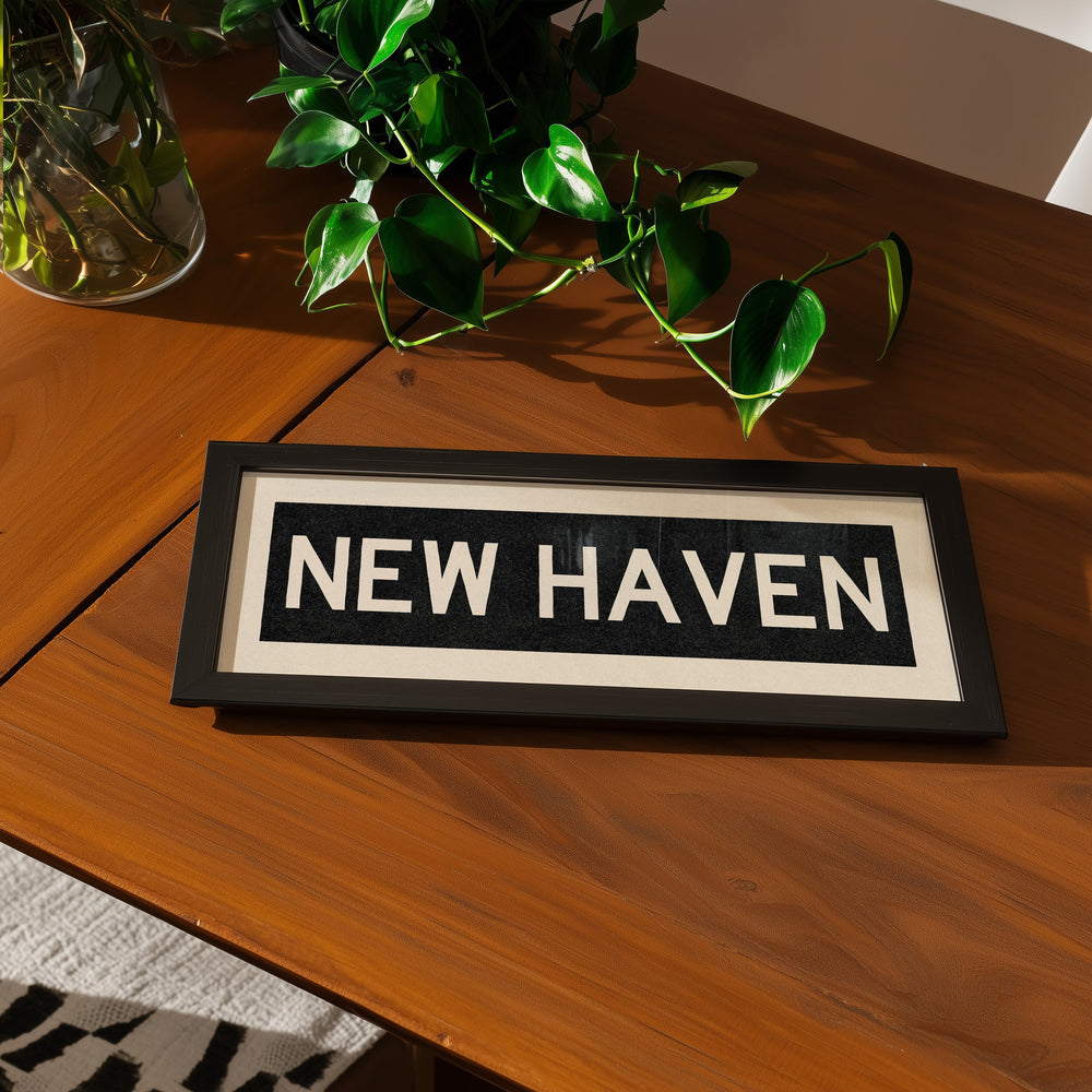 Framed New Haven Connecticut Bus Scroll