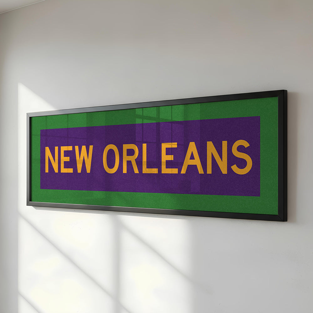 Framed New Orleans Mardi Gras Bus Scroll