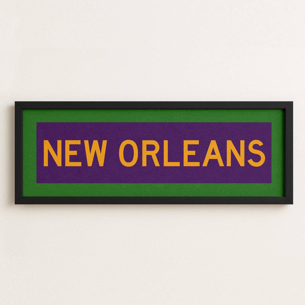 Framed New Orleans Mardi Gras Bus Scroll