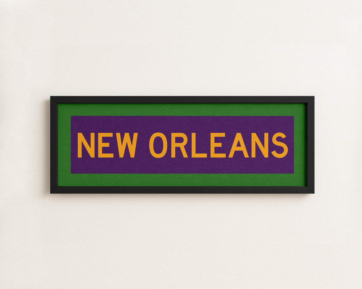 Framed New Orleans Mardi Gras Bus Scroll