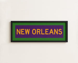 Framed New Orleans Mardi Gras Bus Scroll