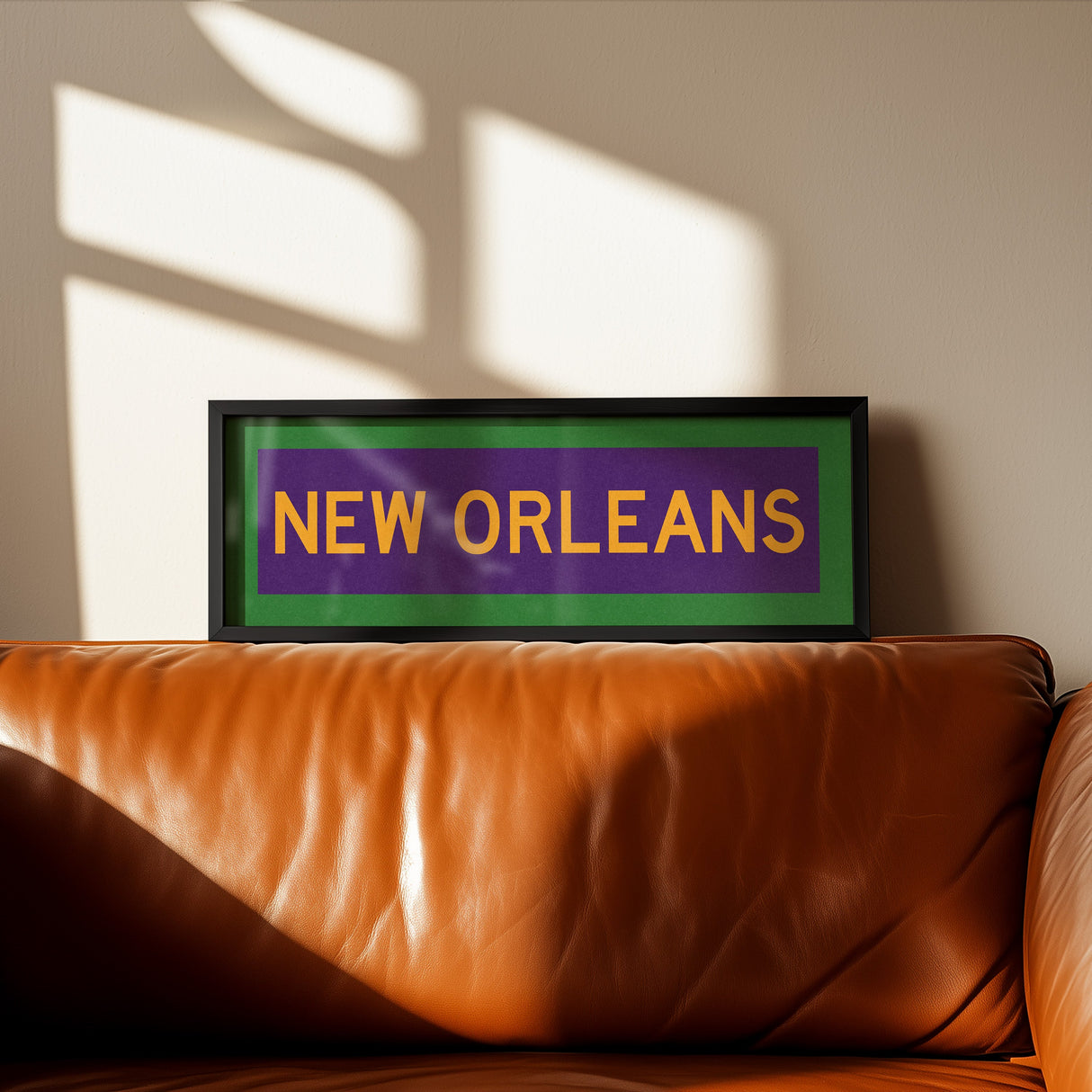 Framed New Orleans Mardi Gras Bus Scroll