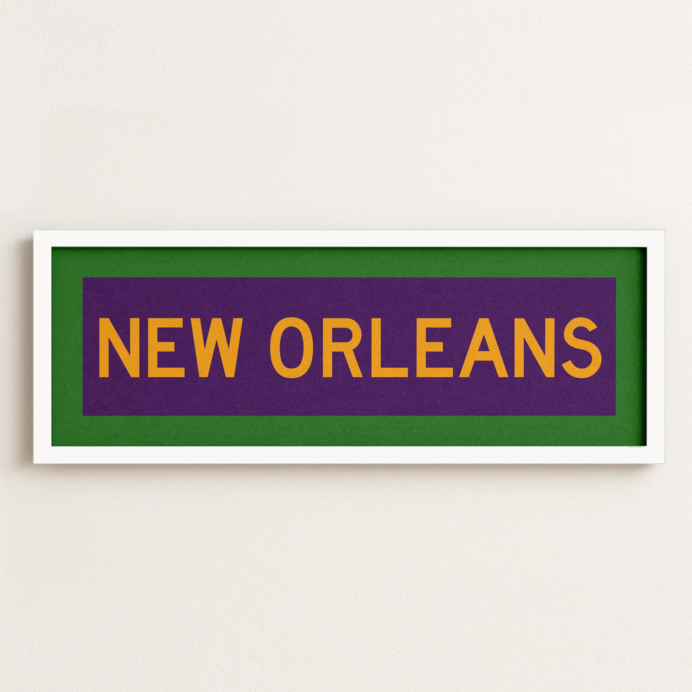 Framed New Orleans Mardi Gras Bus Scroll