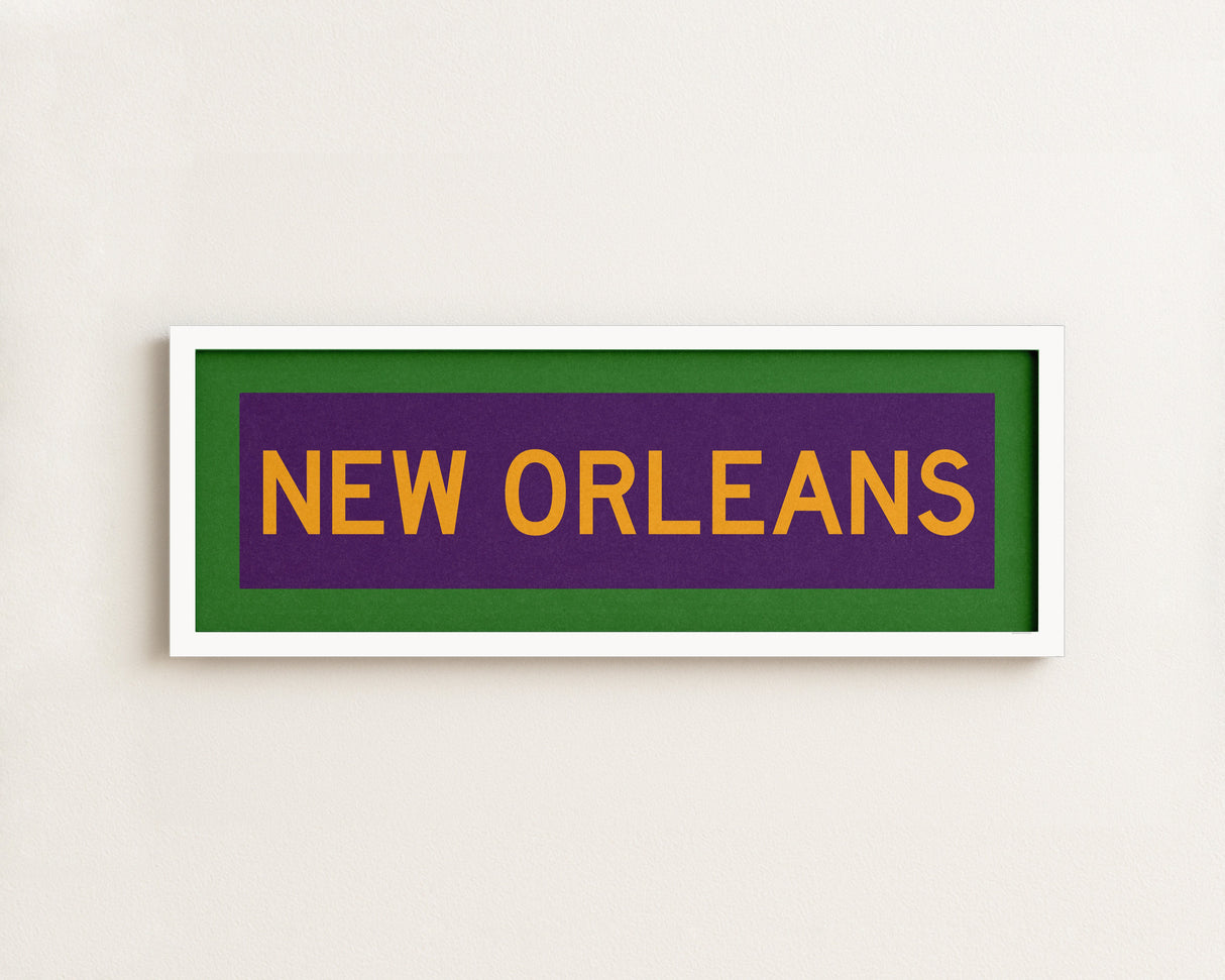 Framed New Orleans Mardi Gras Bus Scroll