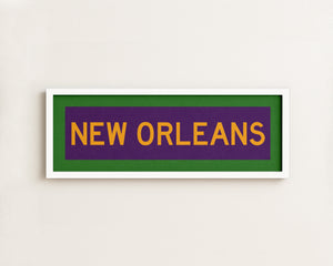 Framed New Orleans Mardi Gras Bus Scroll