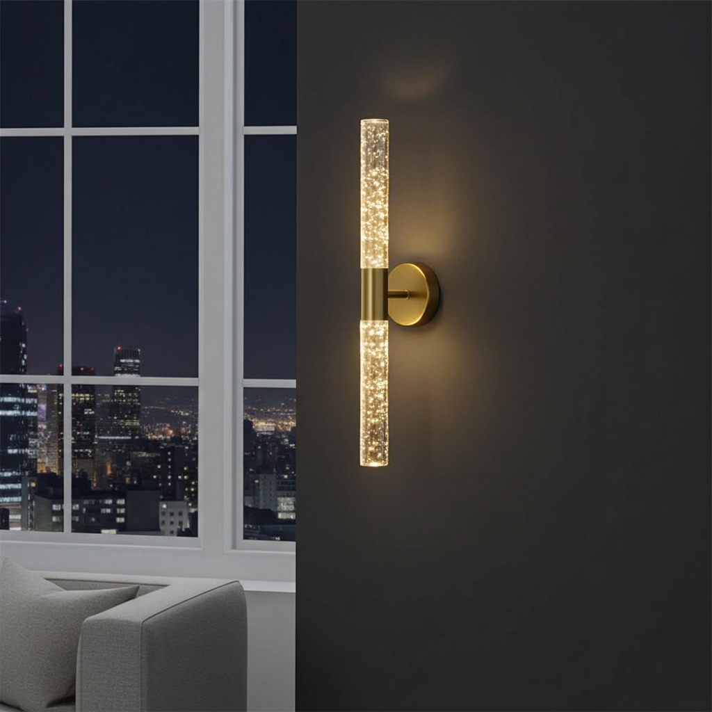 Nordic Crystal Rod LED Wall Lamp Bedroom Bedside Living Room AC85-265V Light