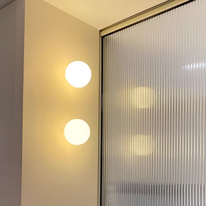 Minimalist Round Glass Wall Sconce LED 1-Light