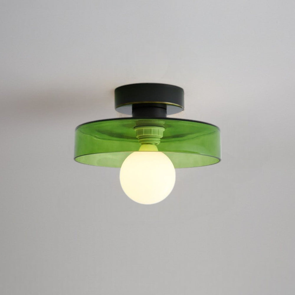Bauhaus Glass LED Ceiling Light 1-Light Round Dimmable Indoor Fixture