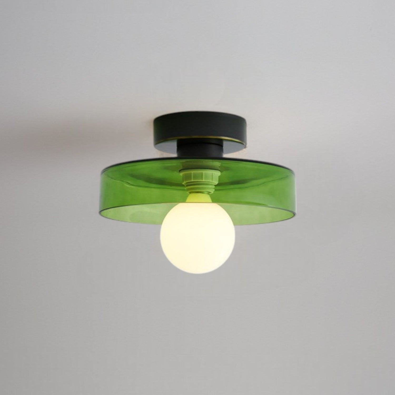 Bauhaus Glass LED Ceiling Light 1-Light Round Dimmable Indoor Fixture
