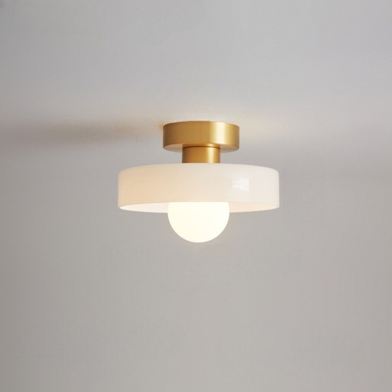 Bauhaus Glass LED Ceiling Light 1-Light Round Dimmable Indoor Fixture