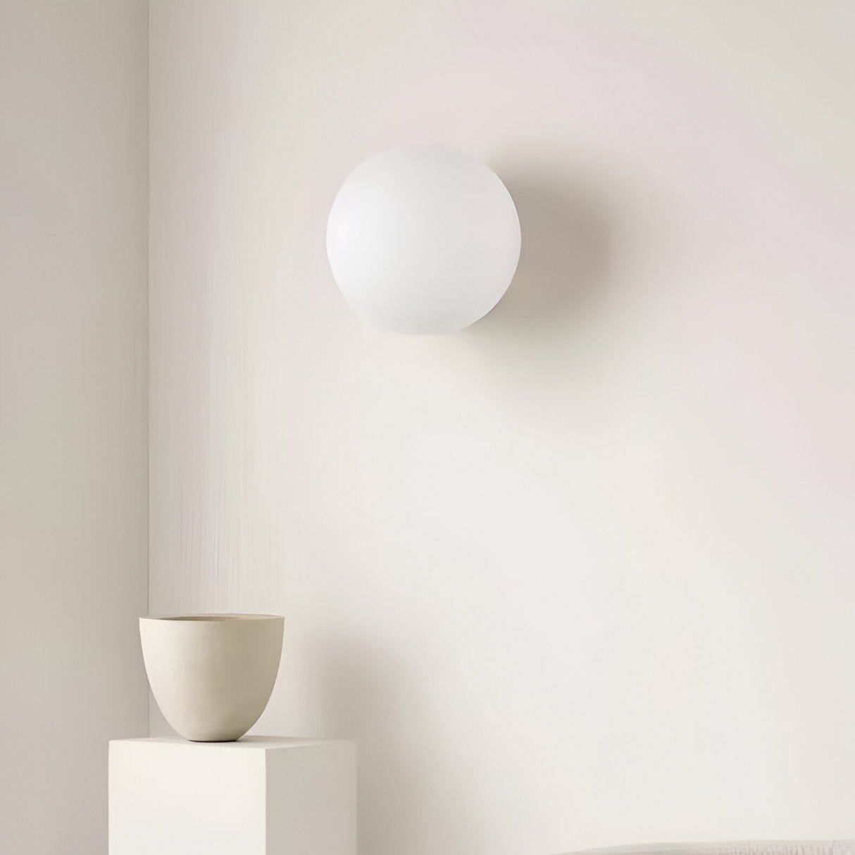 Minimalist Round Glass Wall Sconce LED 1-Light