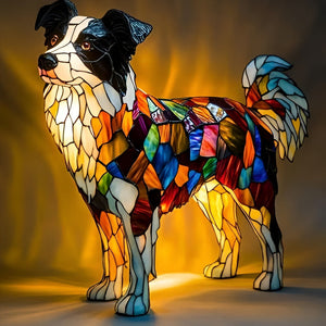 Tiffany Style Dog Table Lamp