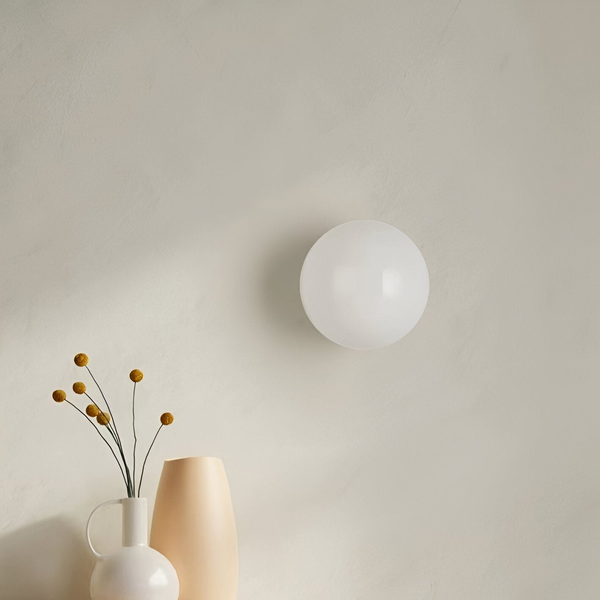 Minimalist Round Glass Wall Sconce LED 1-Light
