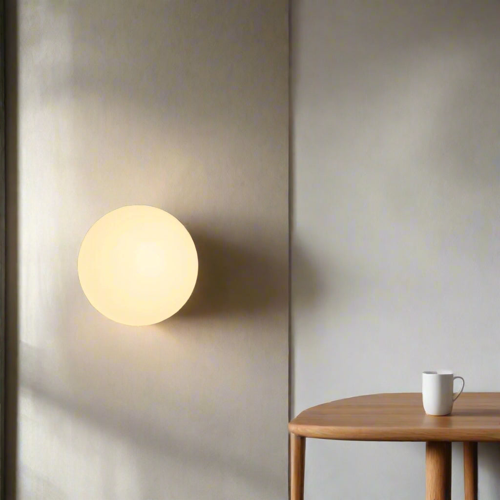 Minimalist Round Glass Wall Sconce LED 1-Light