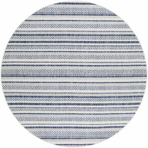 Olin White&Blue Striped Nordic Rug