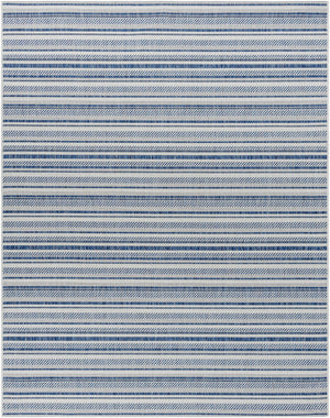 Olin White&Blue Striped Nordic Rug