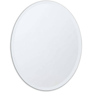 Oval Frameless 36-inch Beveled Bathroom Bedroom Living Room Vanity Wall Mirror