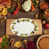 Hand Painted Italian Ceramic Oval Platter Autumn