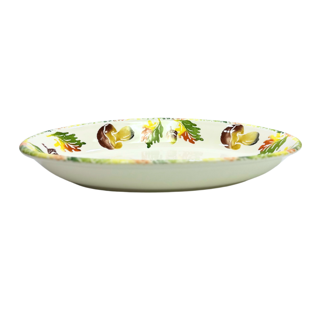 Hand Painted Italian Ceramic Oval Platter Autumn