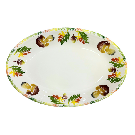 Hand Painted Italian Ceramic Oval Platter Autumn