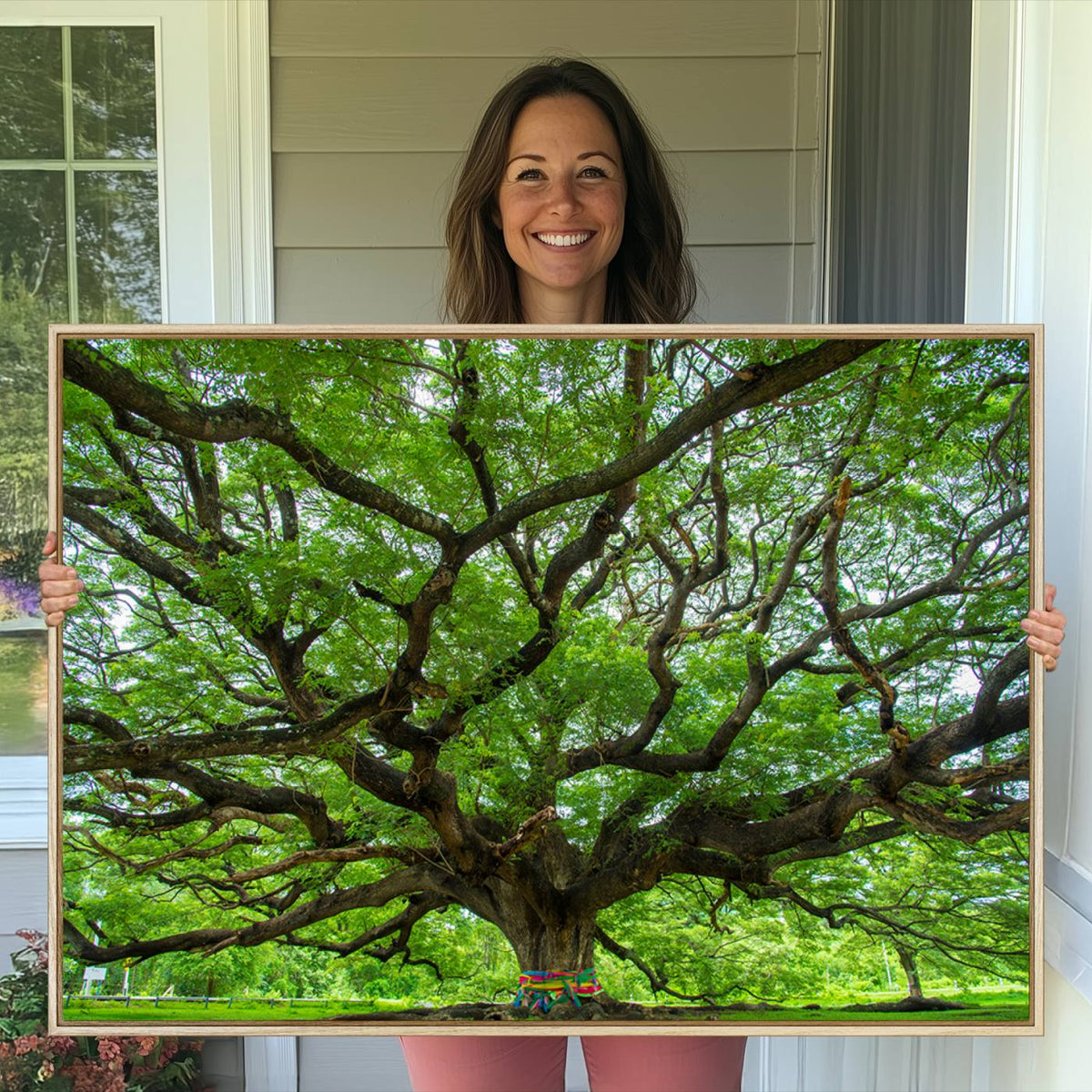 Oak Tree Wall Art Print, Forest Canvas Wall Art for Home and