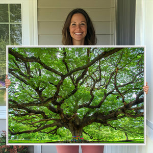 Oak Tree Wall Art Print, Forest Canvas Wall Art for Home and