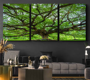 Oak Tree Wall Art Print, Forest Canvas Wall Art for Home and