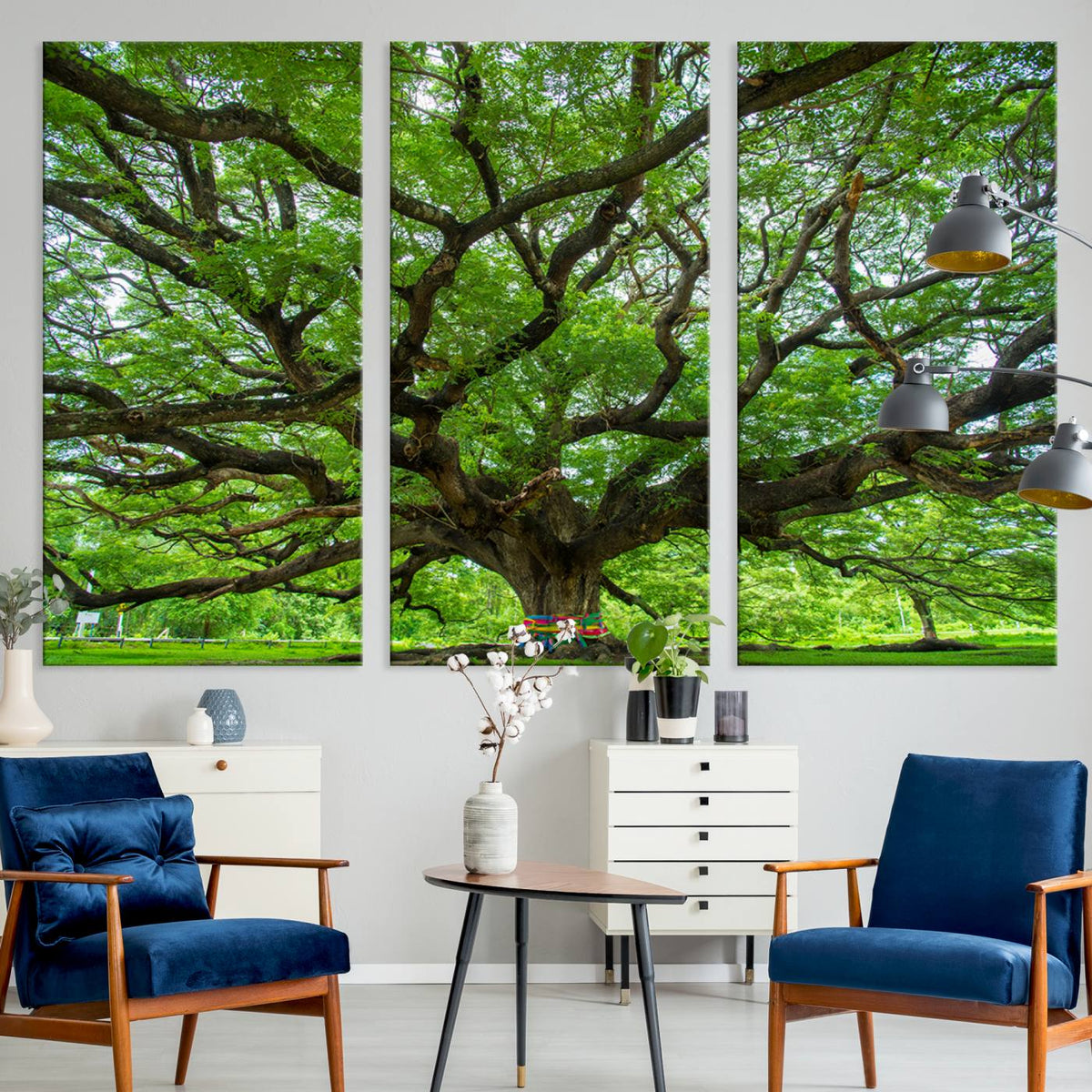 Oak Tree Wall Art Print, Forest Canvas Wall Art for Home and