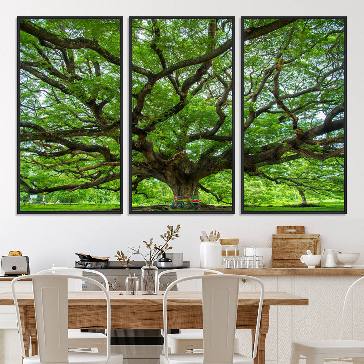 Oak Tree Wall Art Print, Forest Canvas Wall Art for Home and