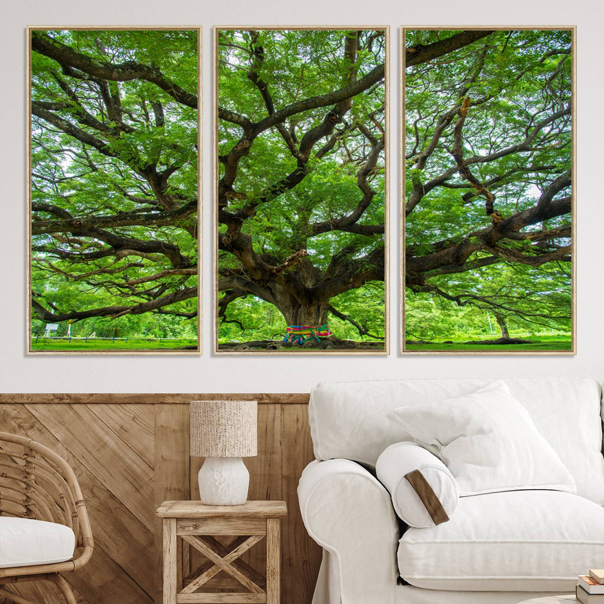 Oak Tree Wall Art Print, Forest Canvas Wall Art for Home and