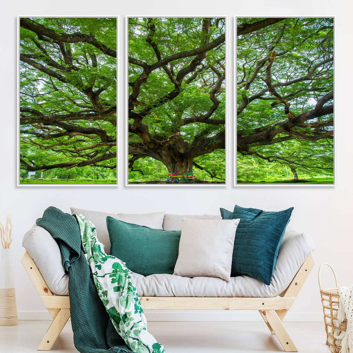 Oak Tree Wall Art Print, Forest Canvas Wall Art for Home and