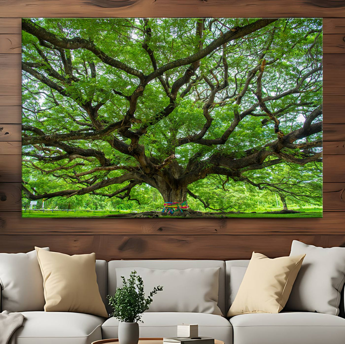Oak Tree Wall Art Print, Forest Canvas Wall Art for Home and